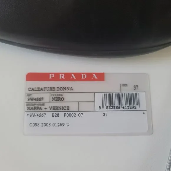 PRADA Tall Black Riding Boots Leather, Nappa Vernice Size 37 3W4567 - Picture 4 of 15